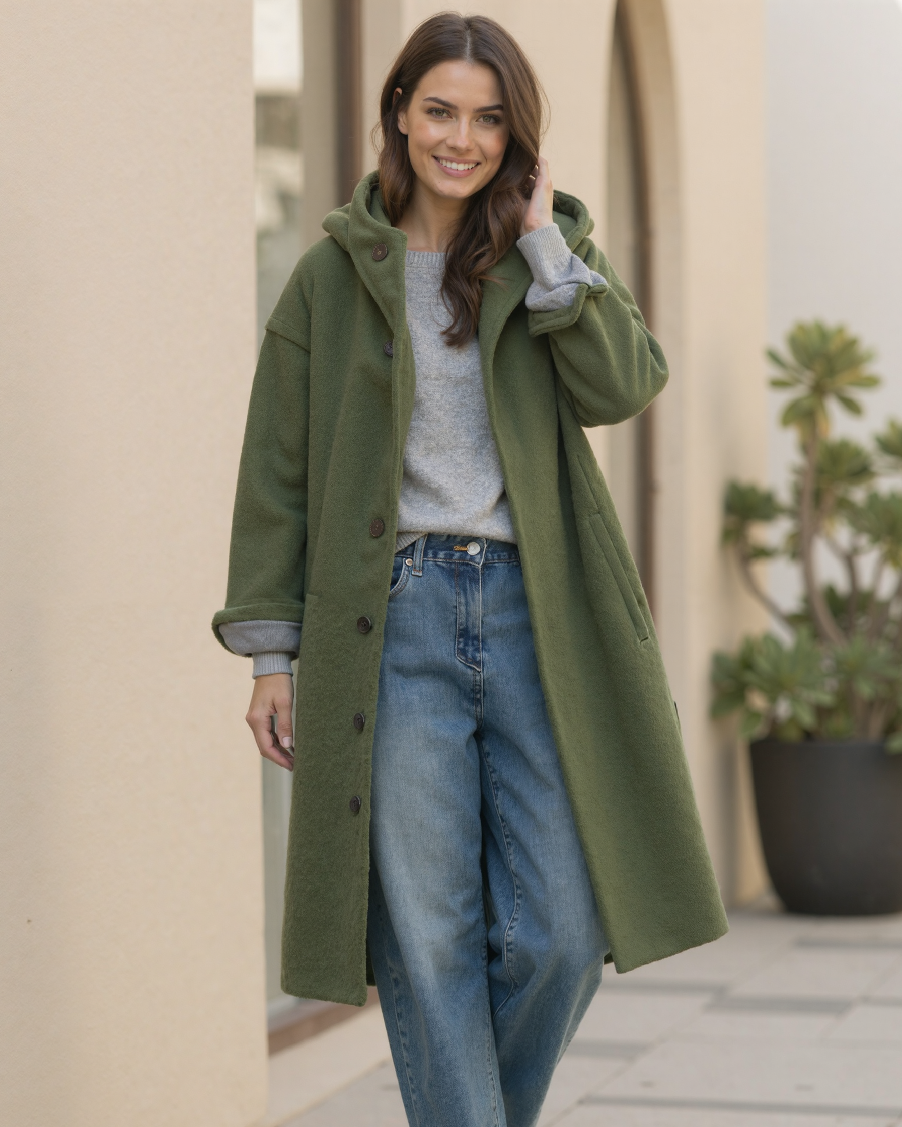 Luhvia | Women’s Hooded Thick Winter Coat with Button Closure