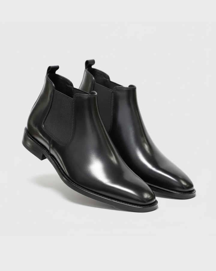 Luvhia | Elastic Side Panel Chelsea Boots for Men | Almond Toe