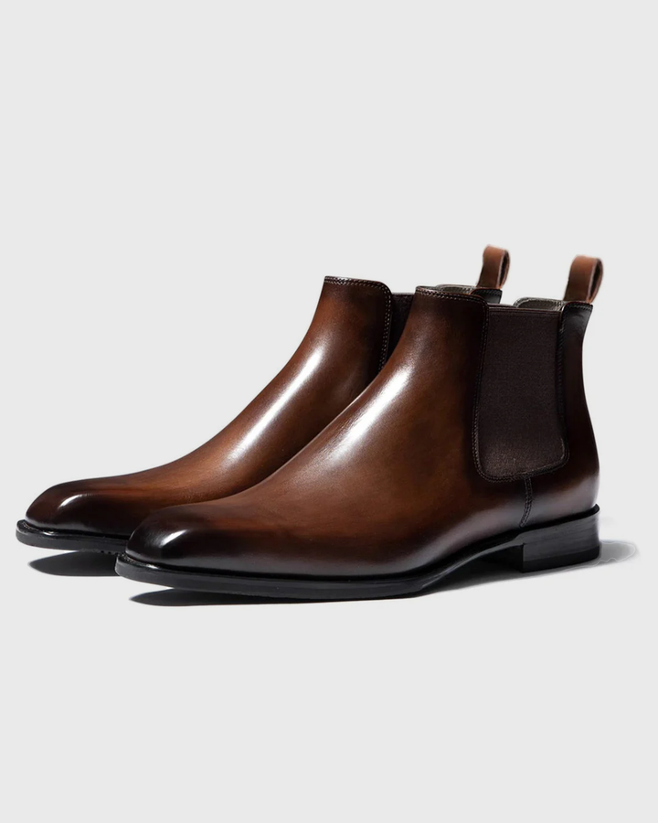 Luvhia | Elastic Side Panel Chelsea Boots for Men | Almond Toe