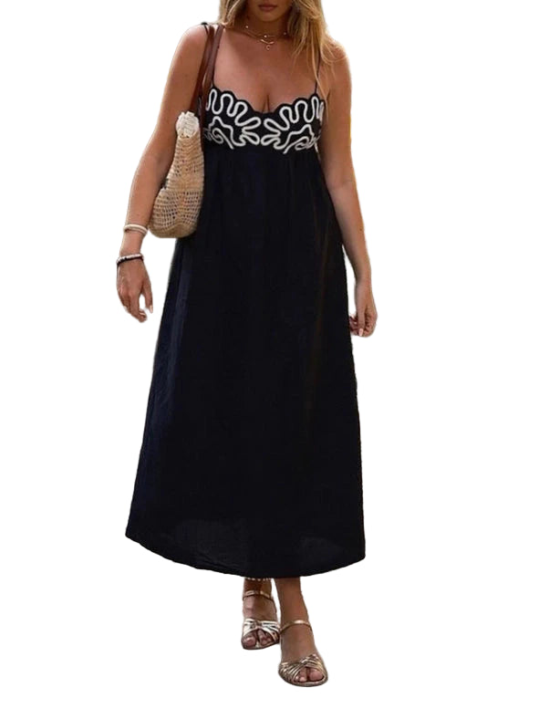 Embroidered Maxi Dress for Women