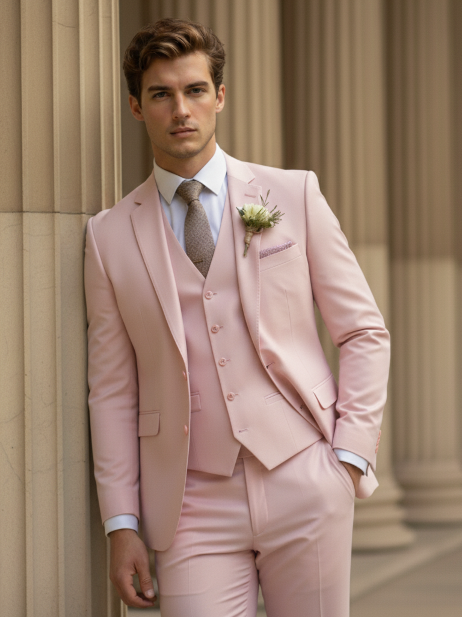 Luhvia | Men’s Modern-Cut Three-Piece Suit with Jacket, Vest and Trousers