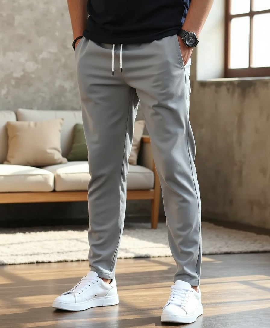 Luhvia | Men’s Tapered-Leg Trousers with Drawstring Waistband