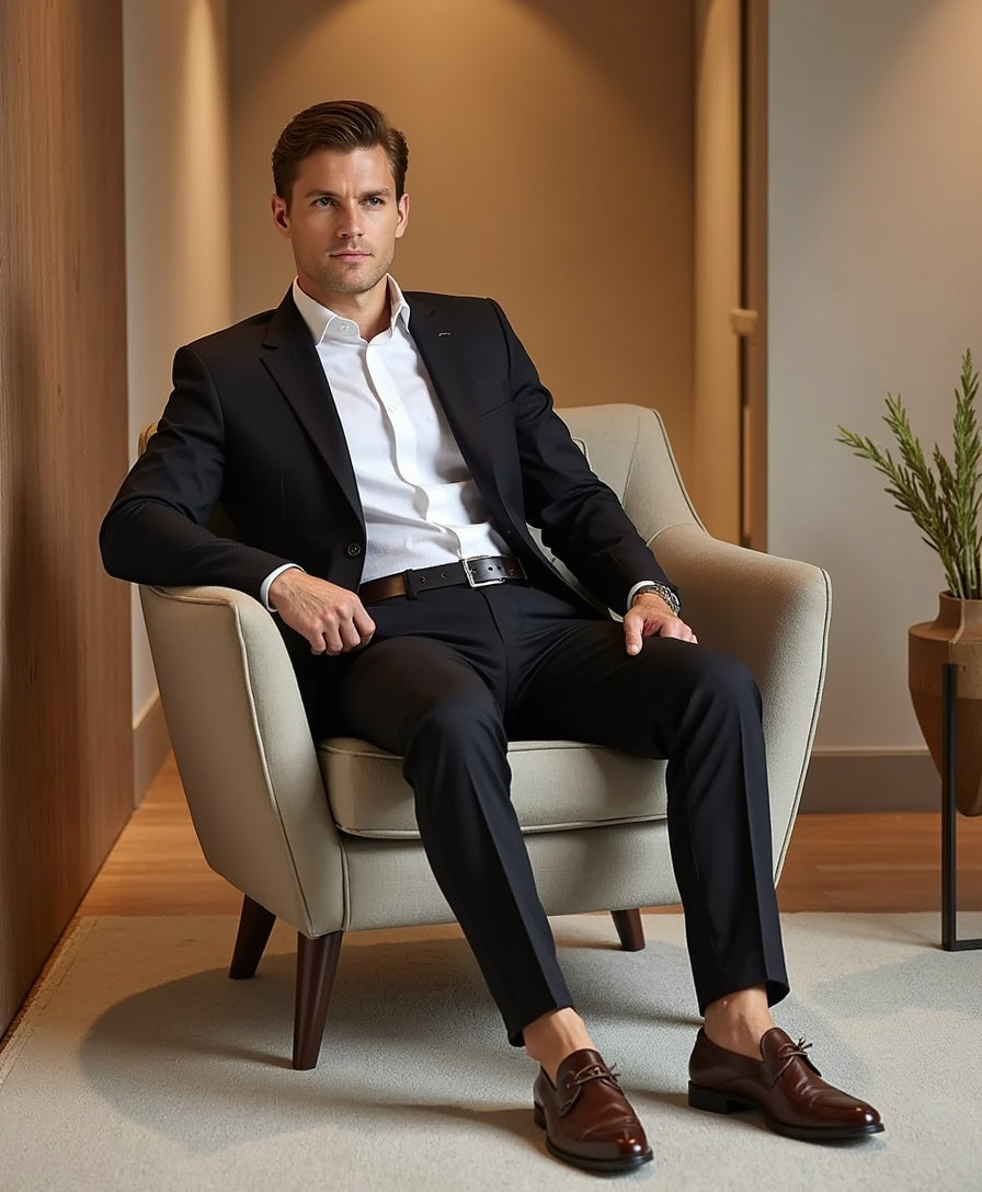 Luhvia | Men’s High Stretch Smart Casual Pants with Ankle-Length Cut