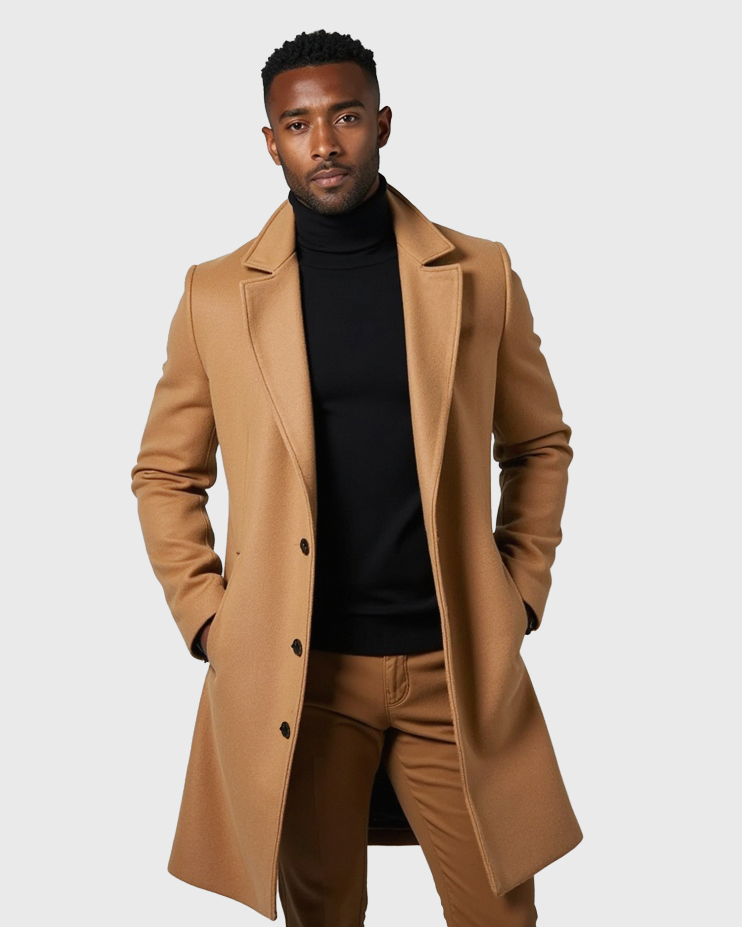 Luhvia | Men’s Tailored Fit Overcoat with Lined Interior