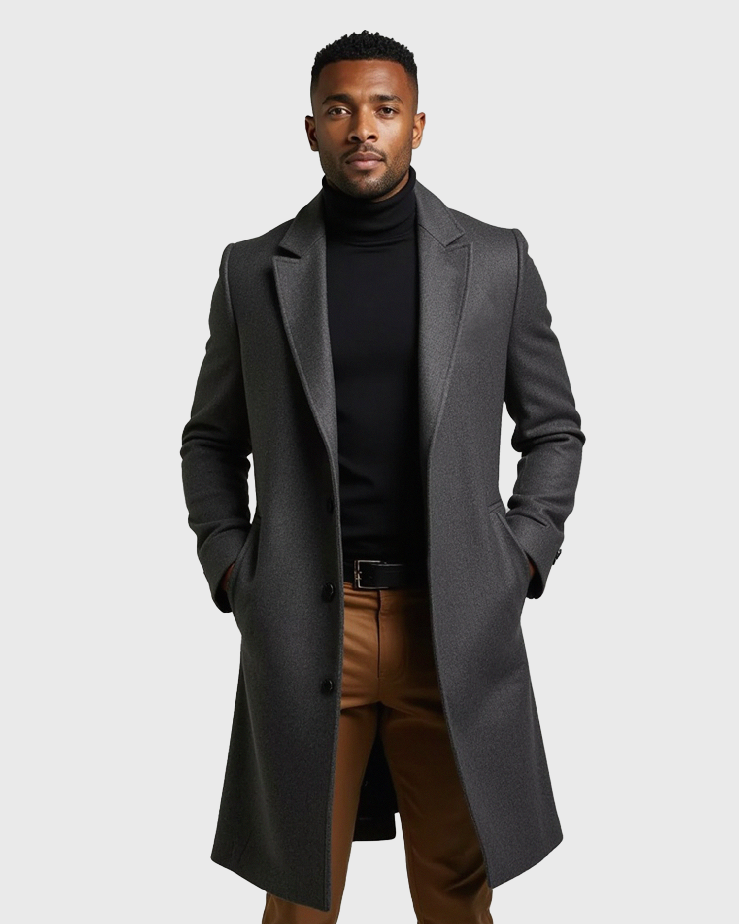 Luhvia | Men’s Tailored Fit Overcoat with Lined Interior