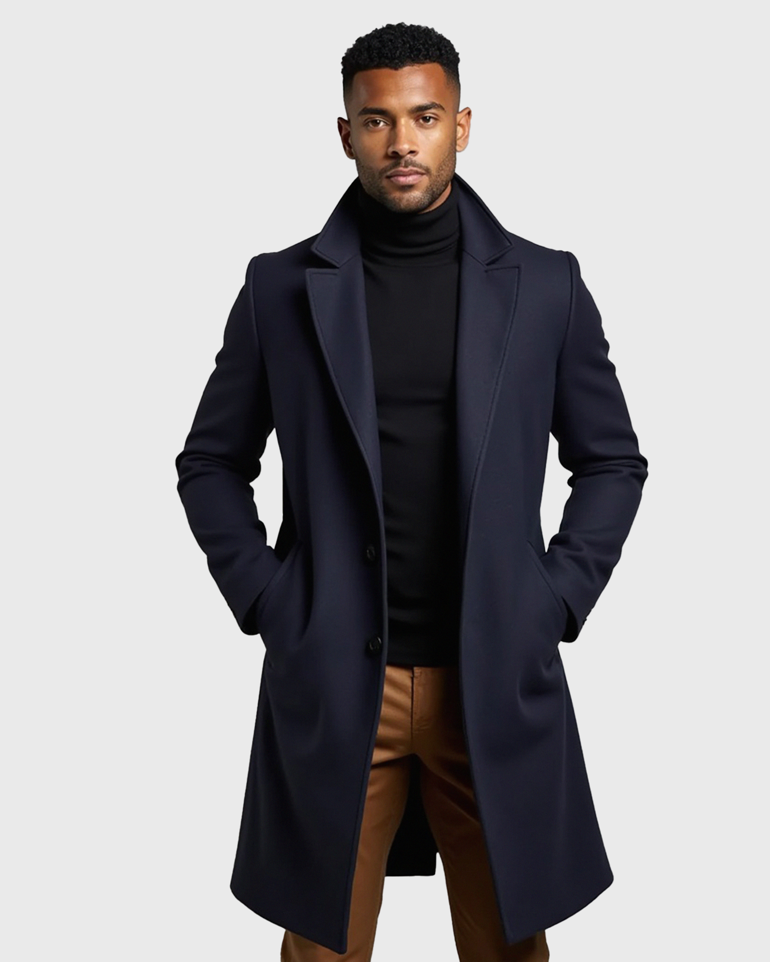 Luhvia | Men’s Tailored Fit Overcoat with Lined Interior