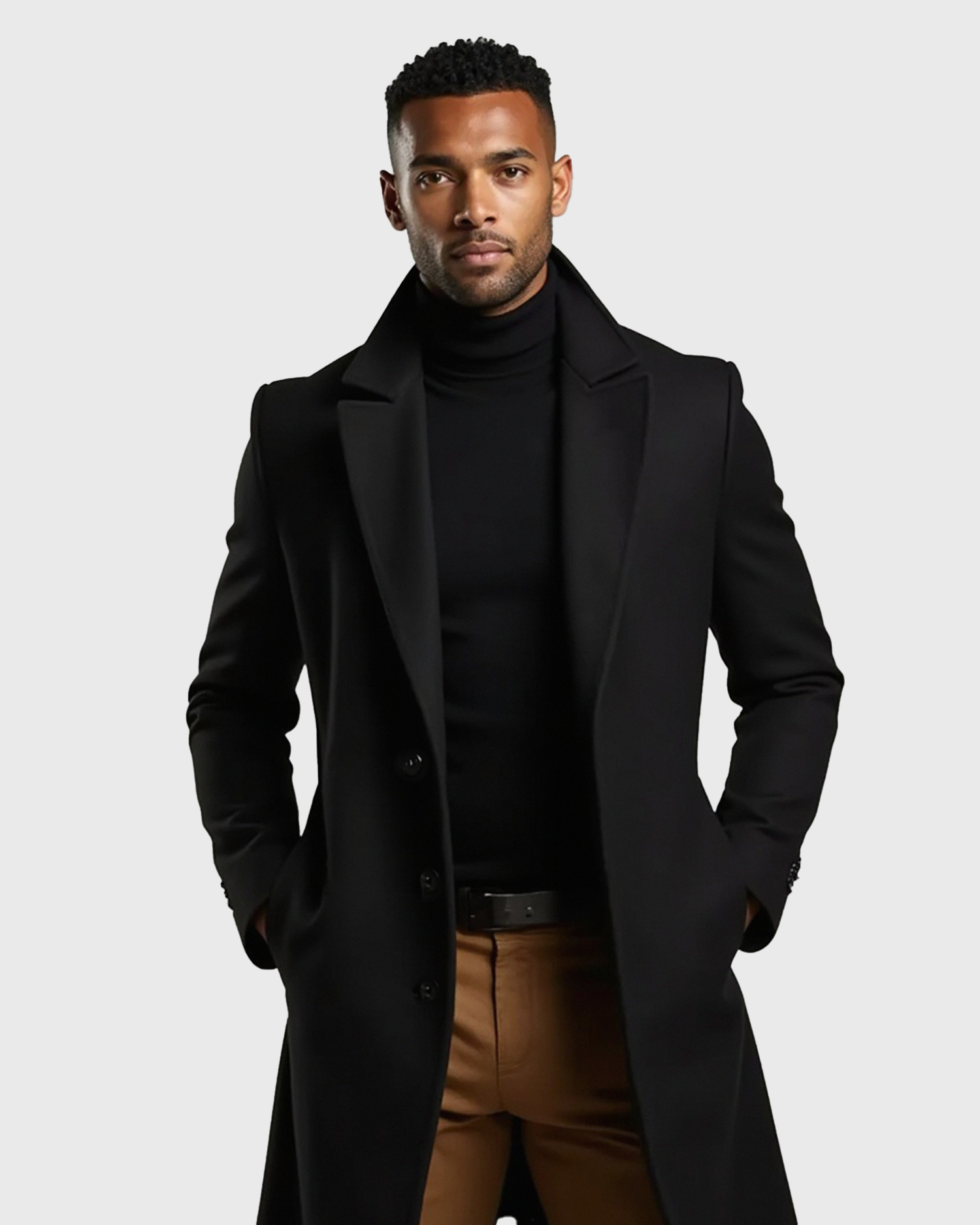 Luhvia | Men’s Tailored Fit Overcoat with Lined Interior