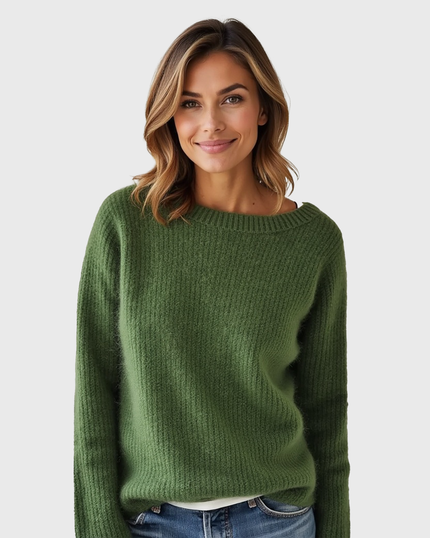 Luhvia | Women’s Loose Fit Sweater with Wide Round Neck