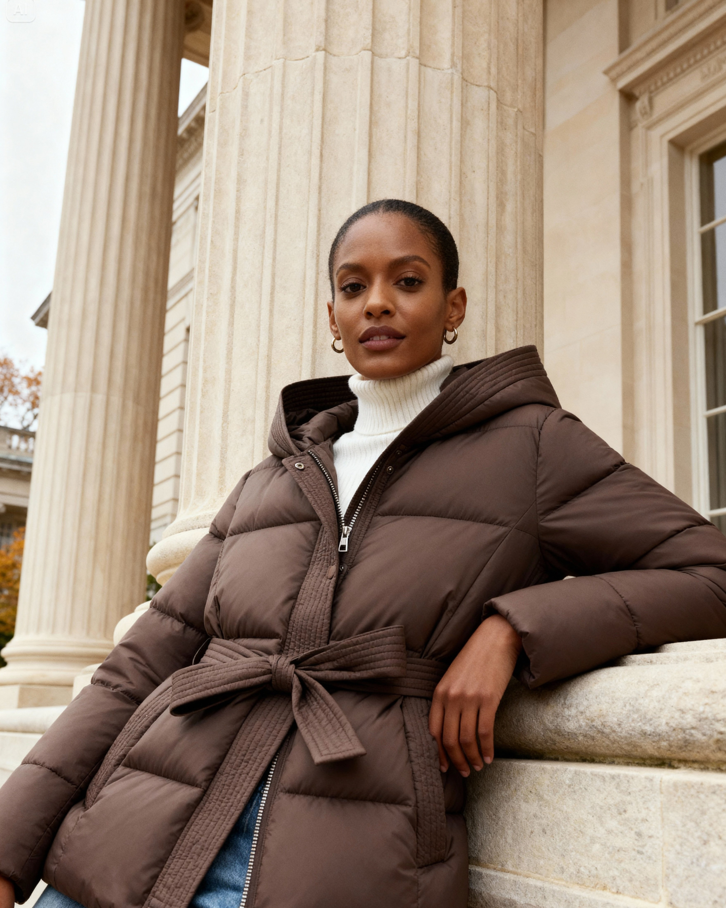 Luhvia | Women’s Quilted Padded Jacket with Tie Belt