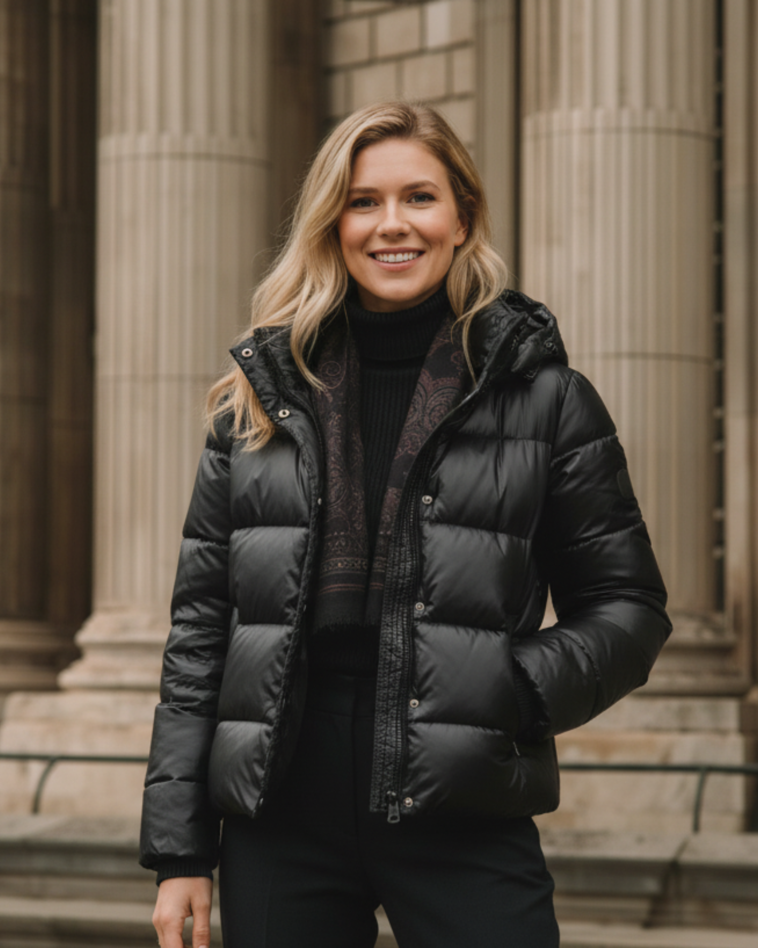 Luhvia | Women’s Shiny Finish Hooded Puffer Jacket with Cropped Silhouette