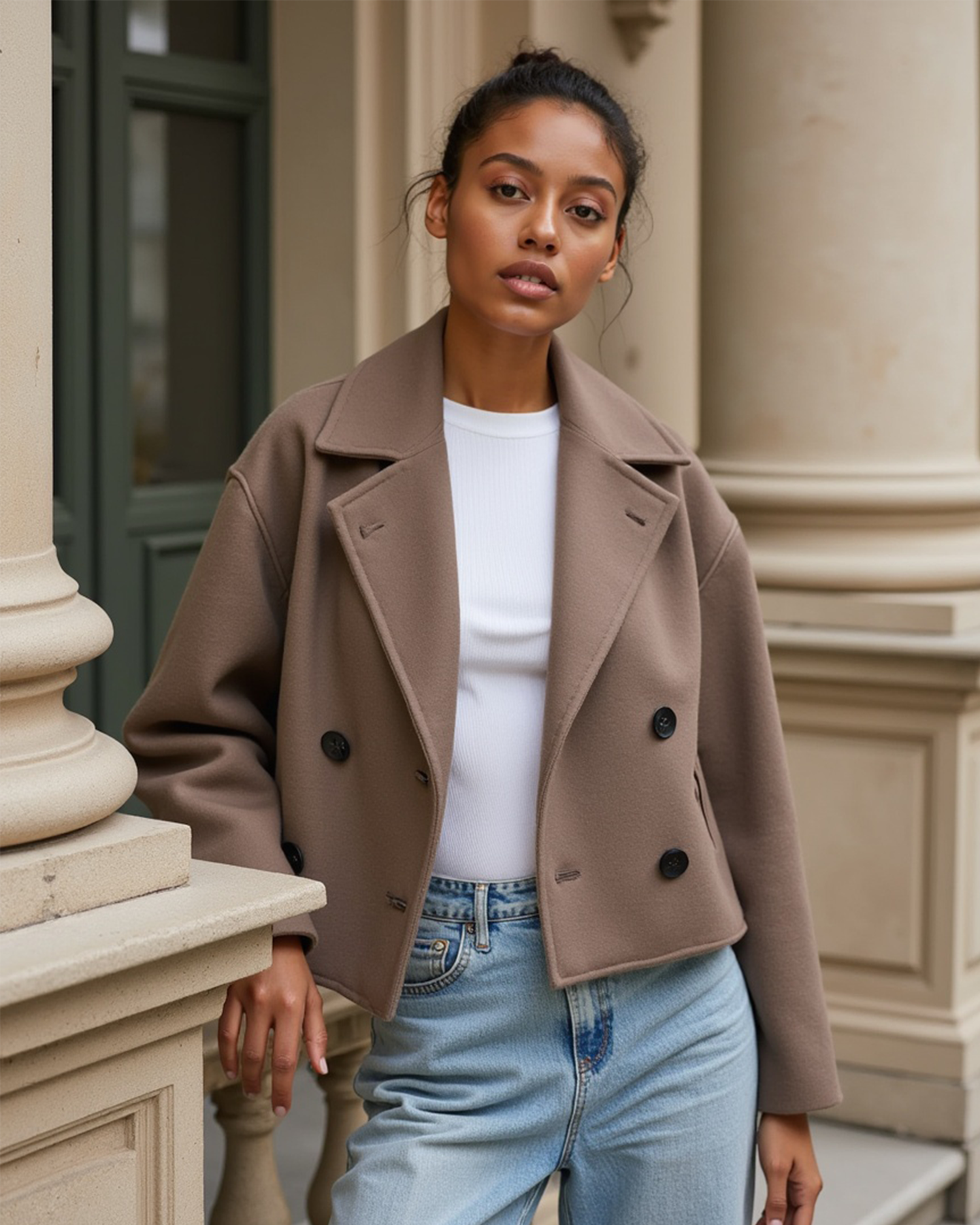 Luhvia | Women’s Structured Short Jacket with Double Button Front