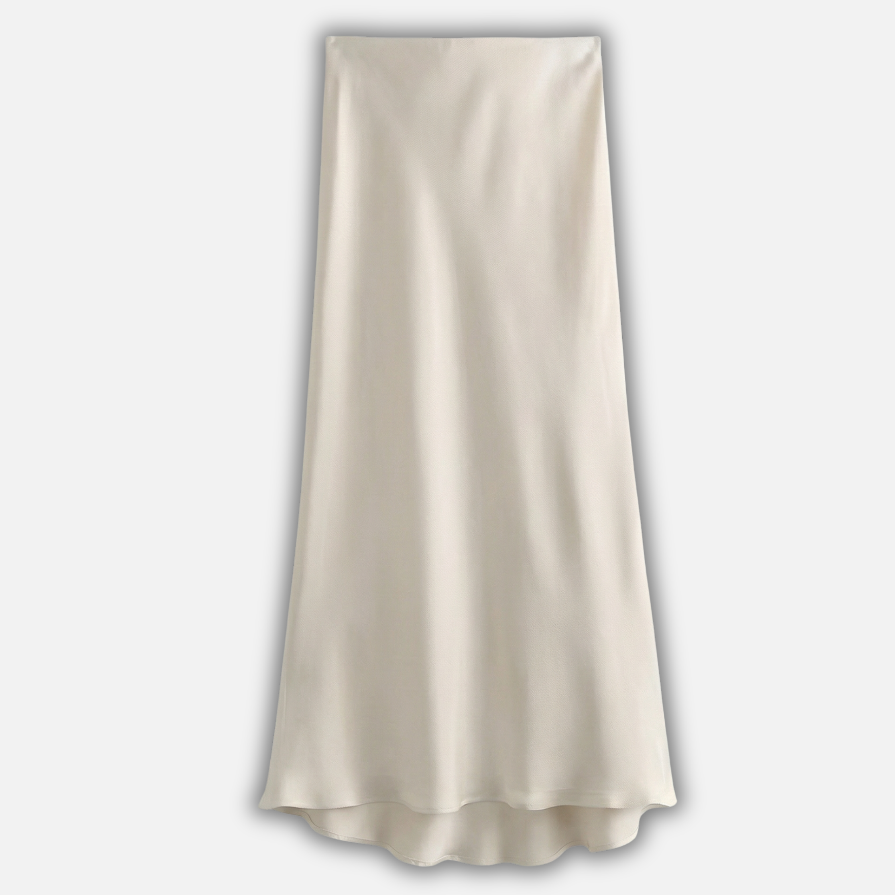 Satin Midi Skirt with High Waist for Women