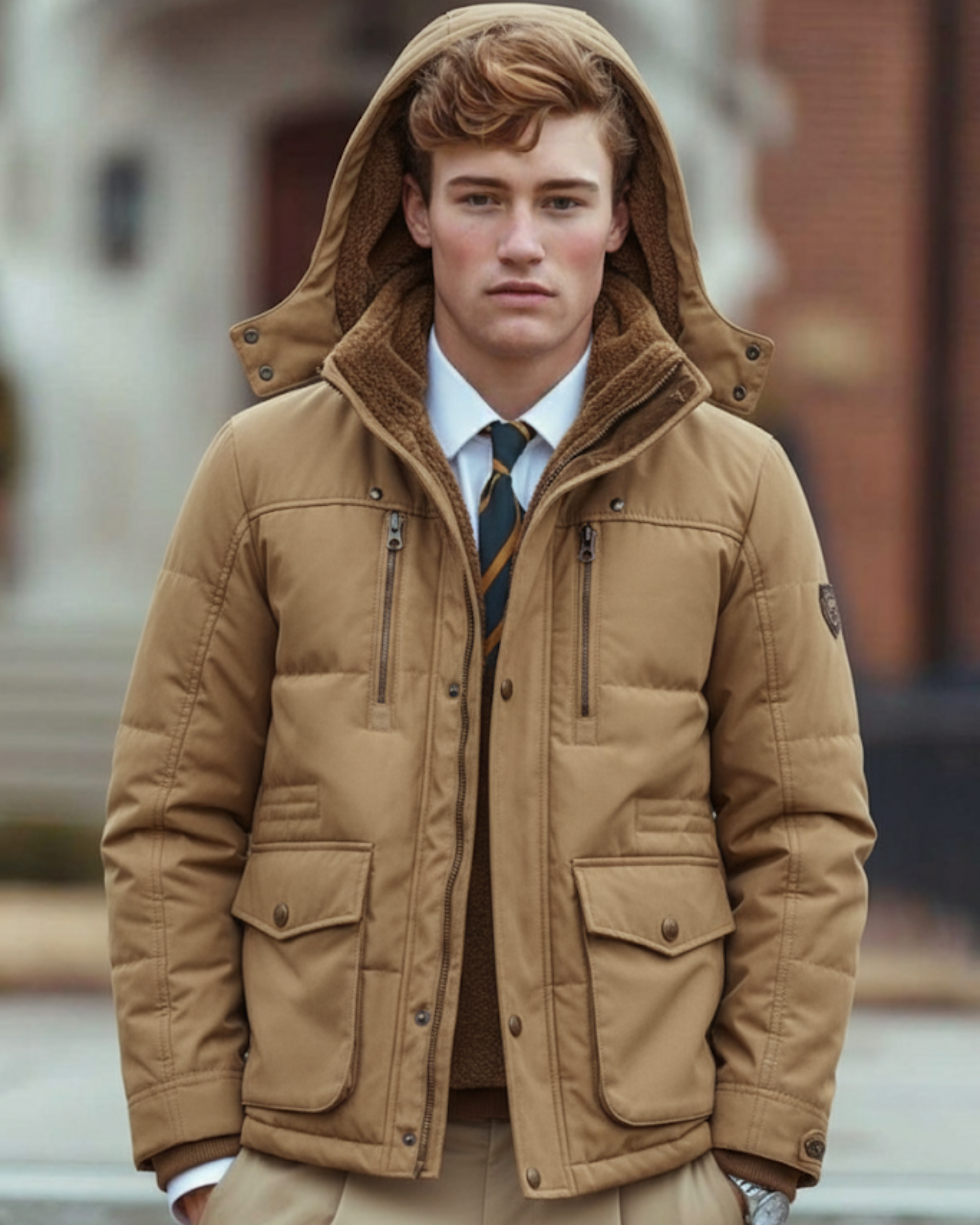 Luhvia | Men’s Thick Winter Coat with Hood and Deep Pockets